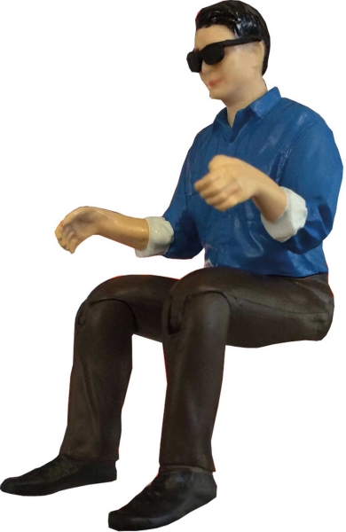 5207 Truckerfahrer- Figur Blau/Braun/Brille